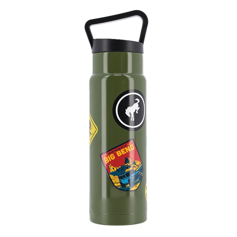 Ford Bronco Angled Twist Lid Stainless Steel Tumbler with Decals in Forest Green